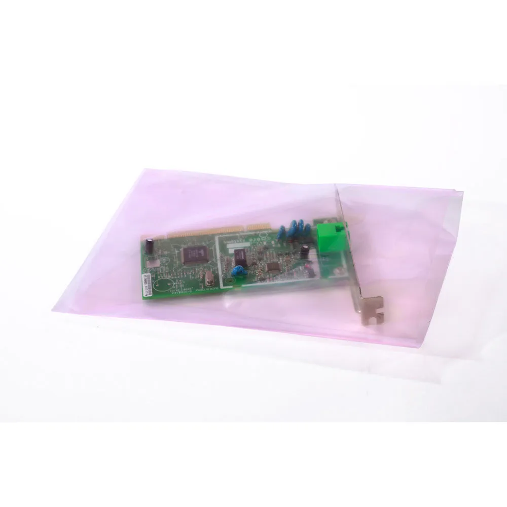 10" x 12" x 4 mil Pink Eco-Manufactured Plastic Anti-Static (PAS) Layflat Bags (Case of 1,000)