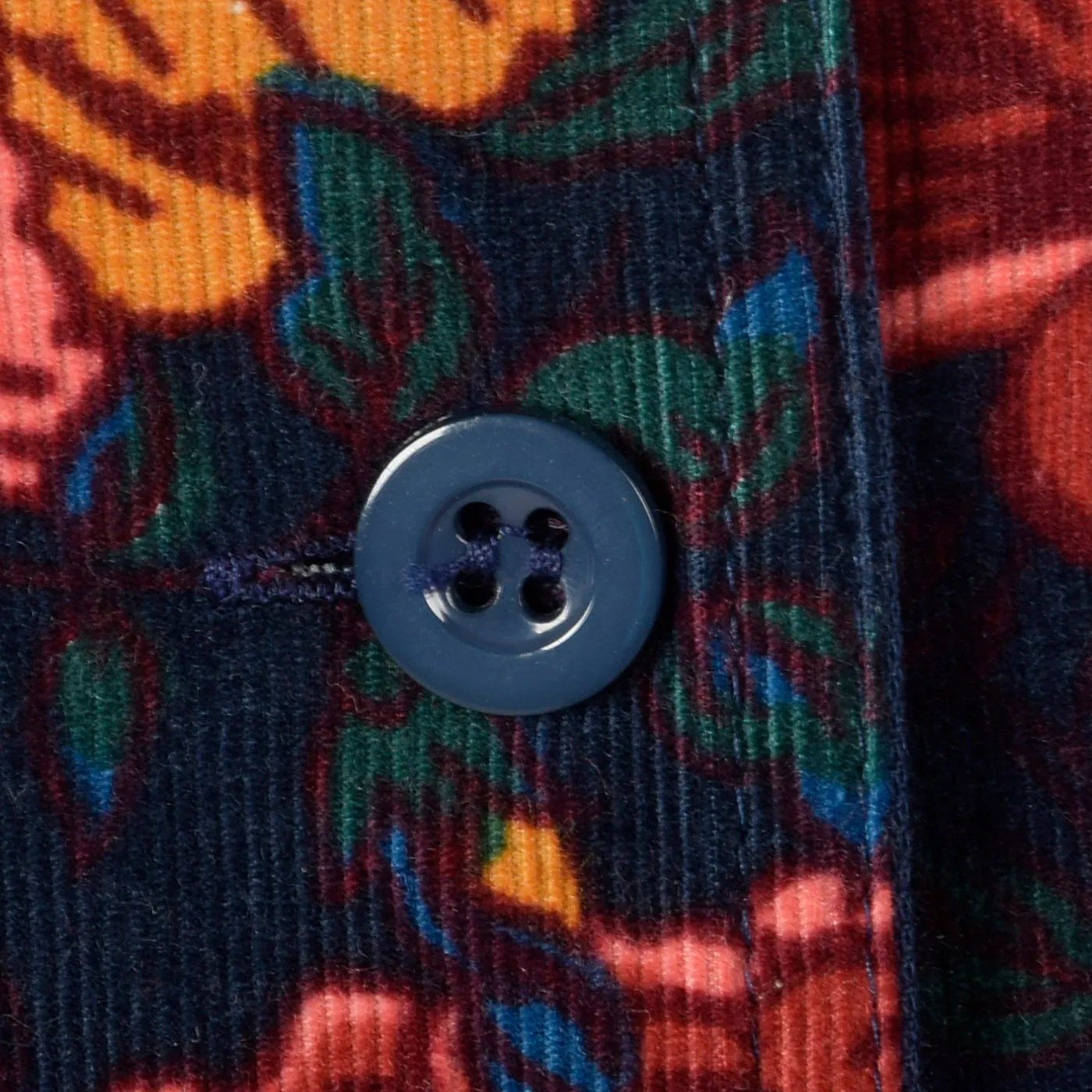 1980s Corduroy Jumpsuit in Black Floral Print
