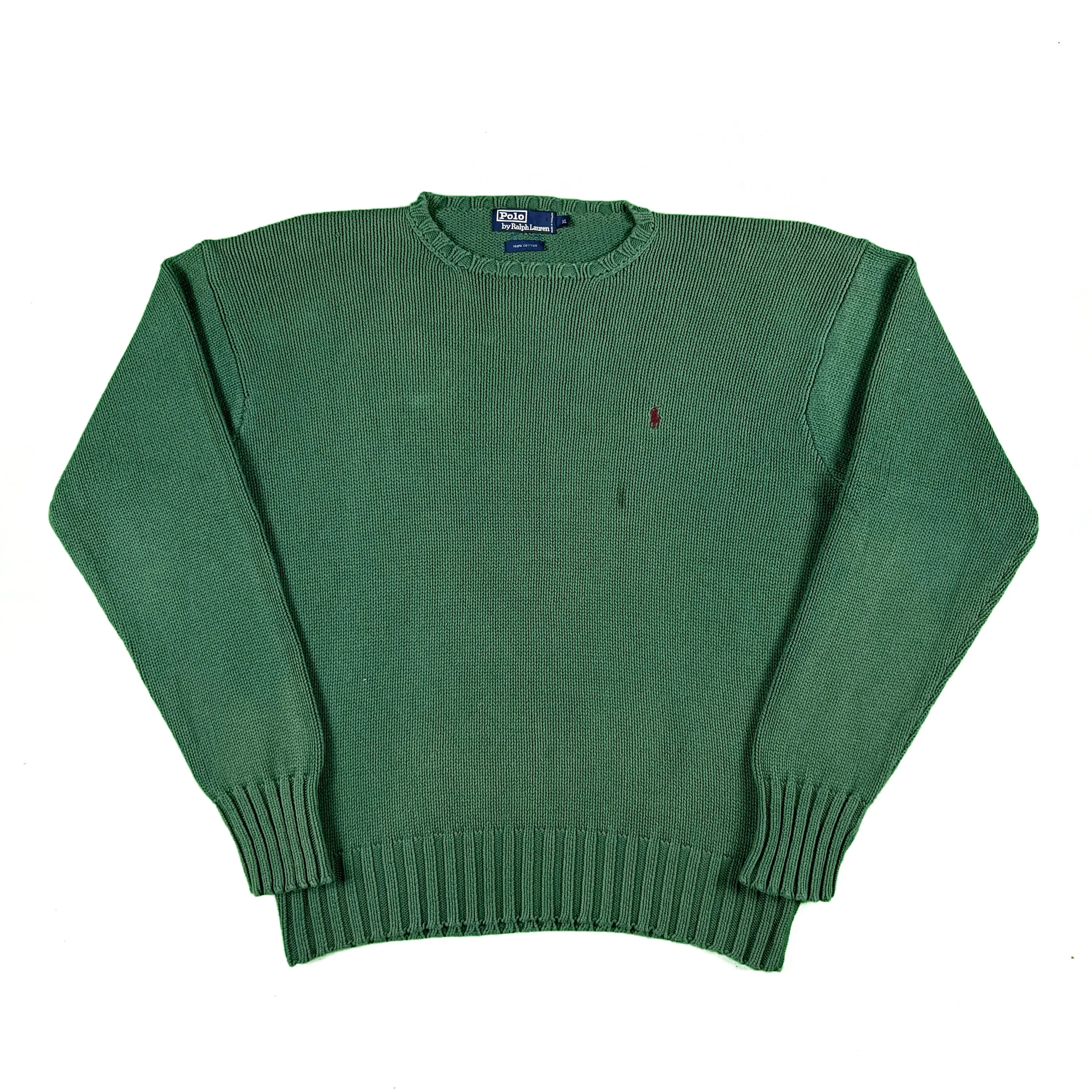 90s Polo RL Green Cotton Knit Sweater- XL