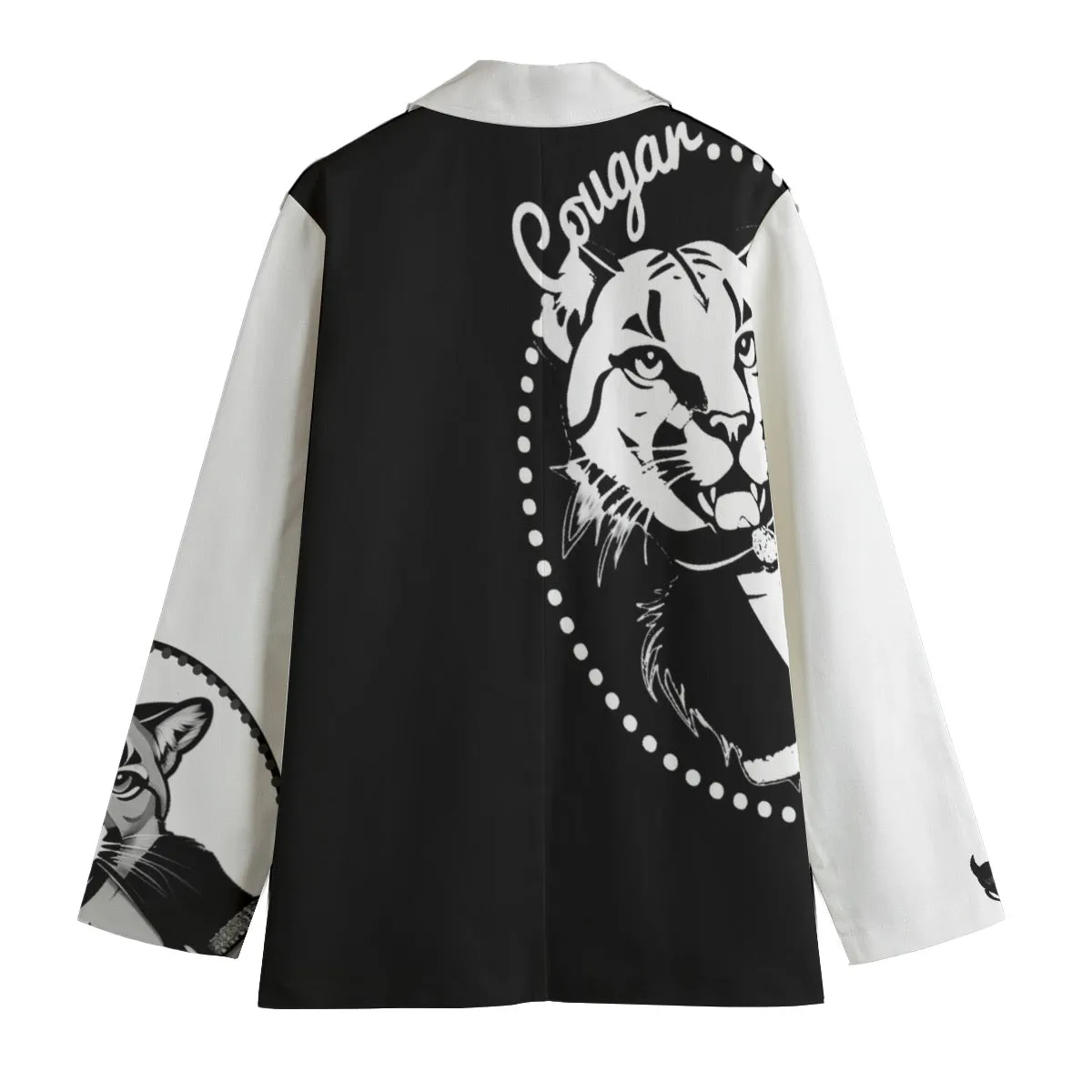 All-Over Print Women's Leisure Blazer | 245GSM Cotton cougar Mafia