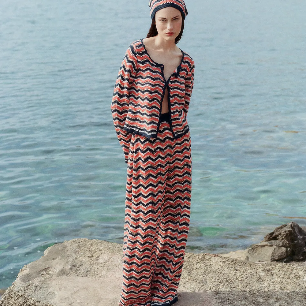 Areti Woman's Cardigan & Pants Set | Chili
