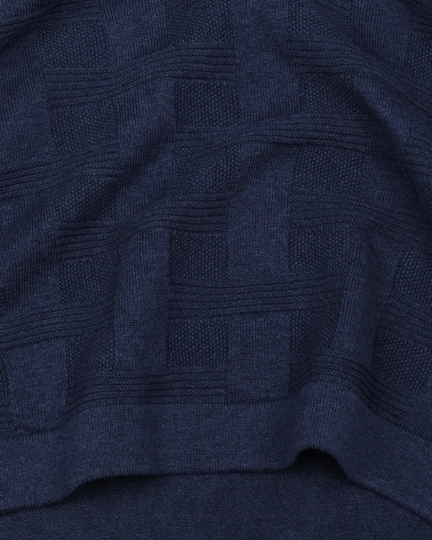Aristo NavyBlue Knitted Melange Cotton T-Shirt