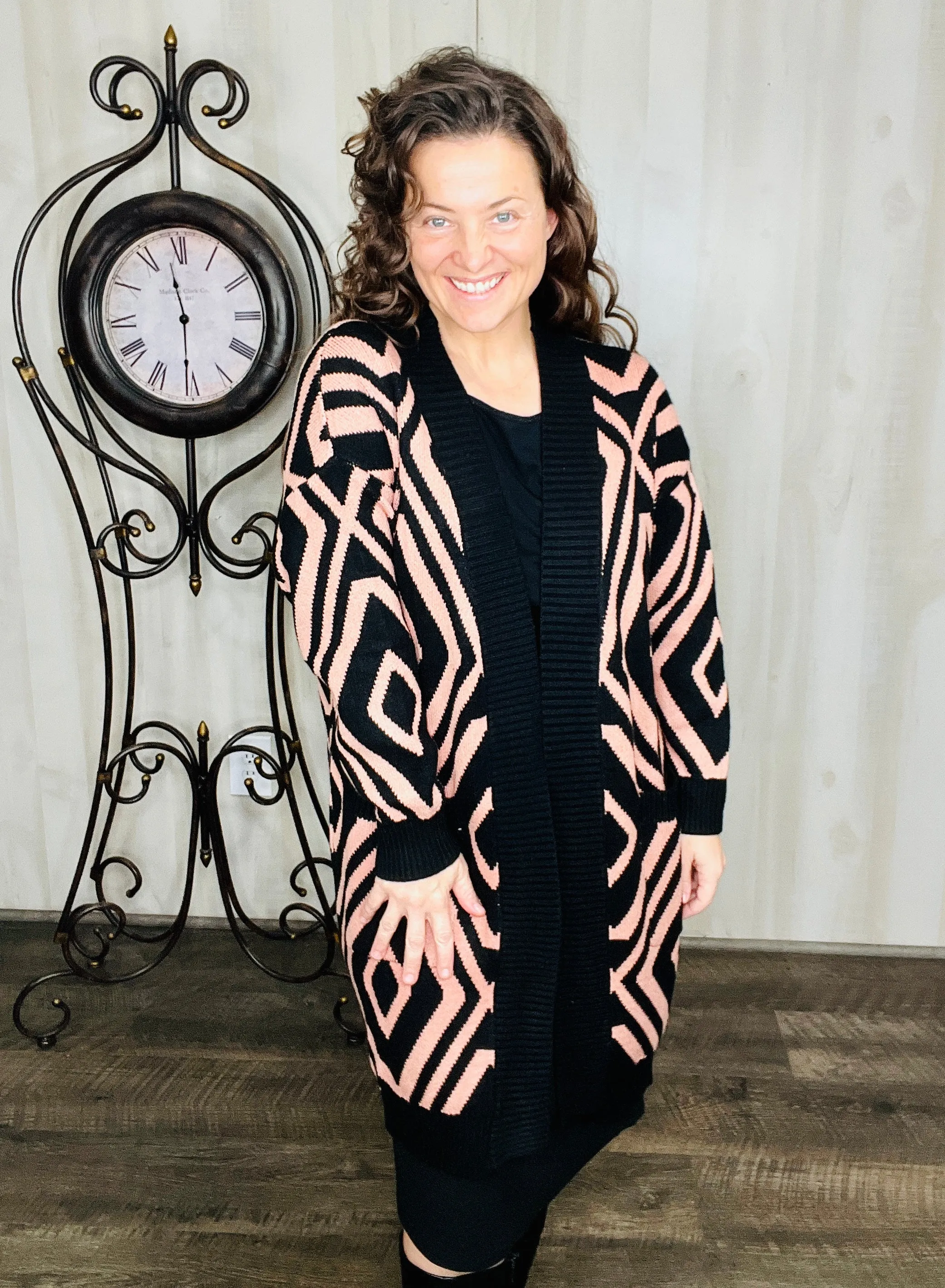 Aztec Print Sweater Cardigan