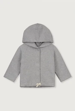 Baby Hooded Cardigan GOTS | Grey Melange