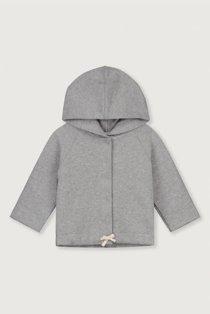 Baby Hooded Cardigan GOTS | Grey Melange