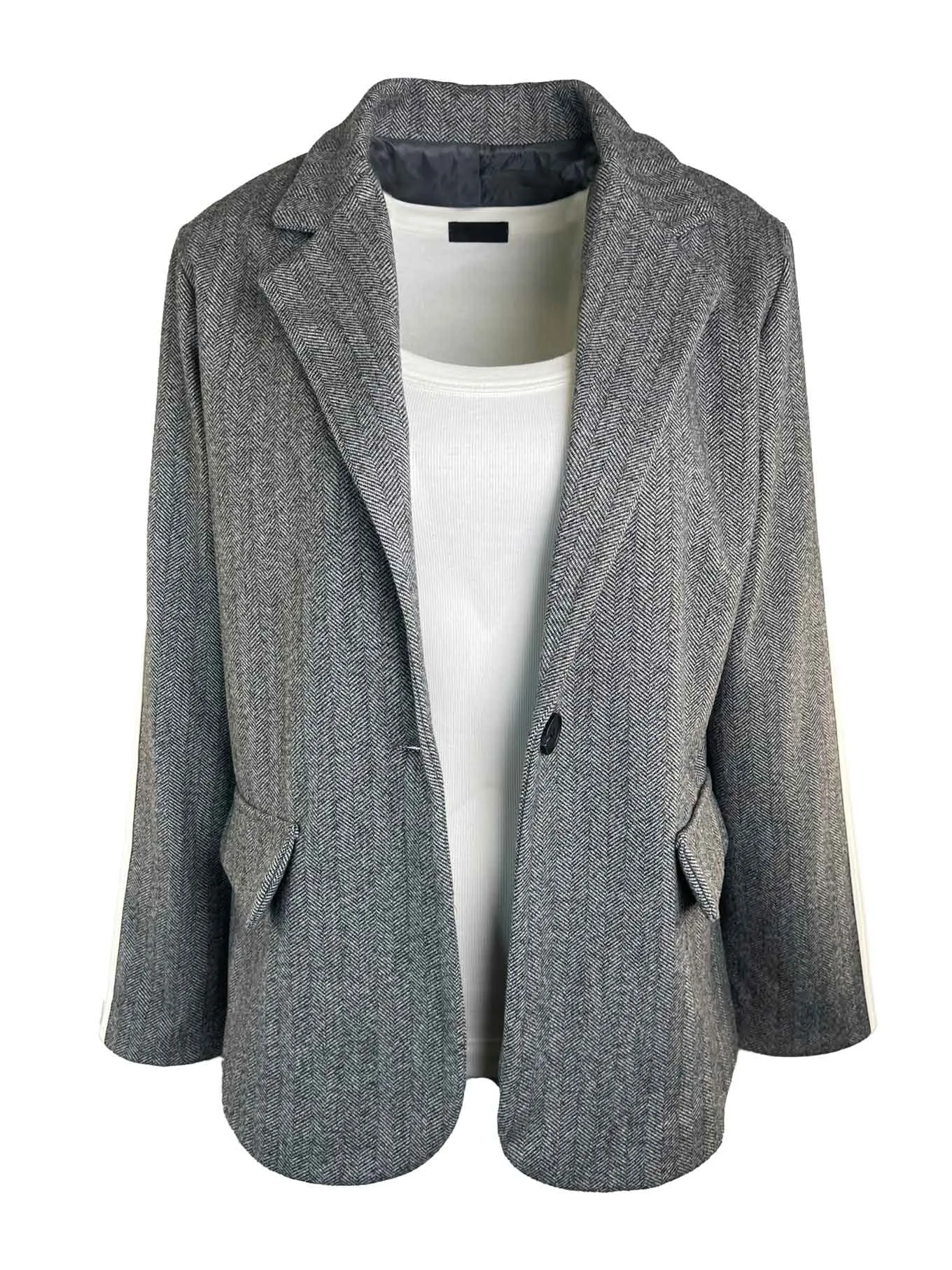 Blazer Sportstreifen grau