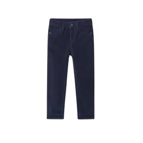 Boy's Corduroy Slim Fit Pants- Navy