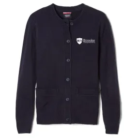 Brooke Charter School Crewneck Cardigan Sweater - Girls