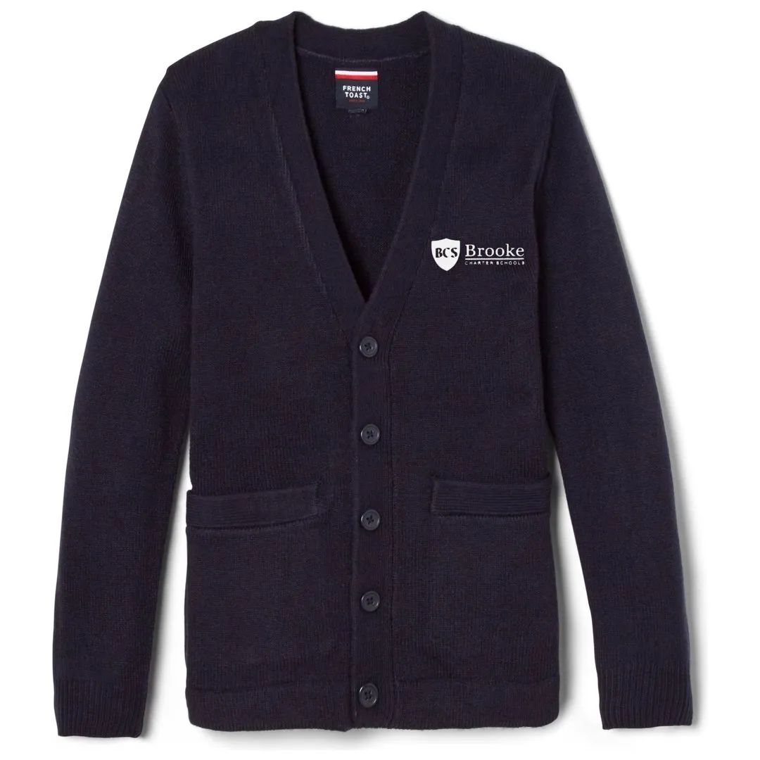 Brooke Charter School V-Neck Cardigan Sweater - Boys
