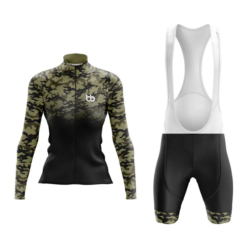 Camouflage Neck Aero Cycling Kit (V3) (Green-Black)