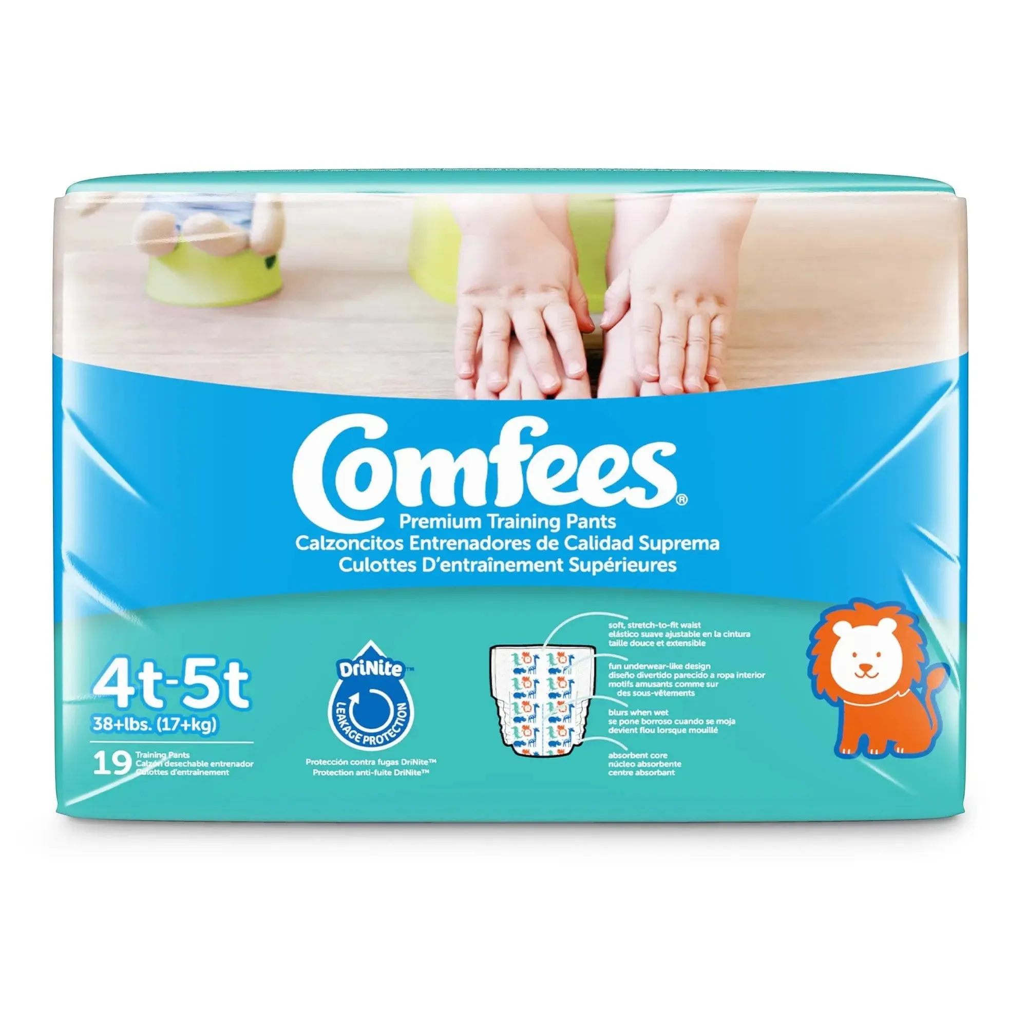 Comfees Training Pants, 12-Hour Protection, Male Toddler, 4T-5T, Over 38 Lbs