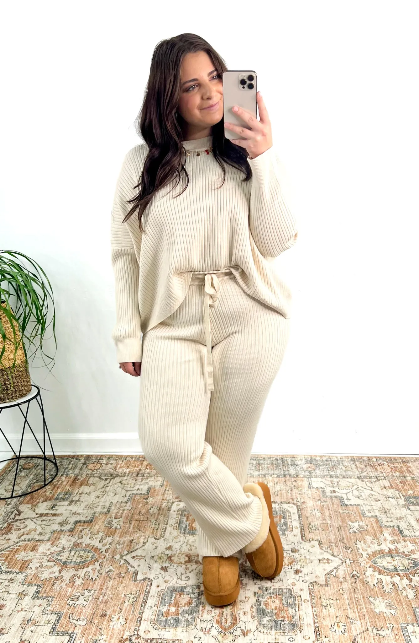 Daily Essential Ribbed Sweater Pants