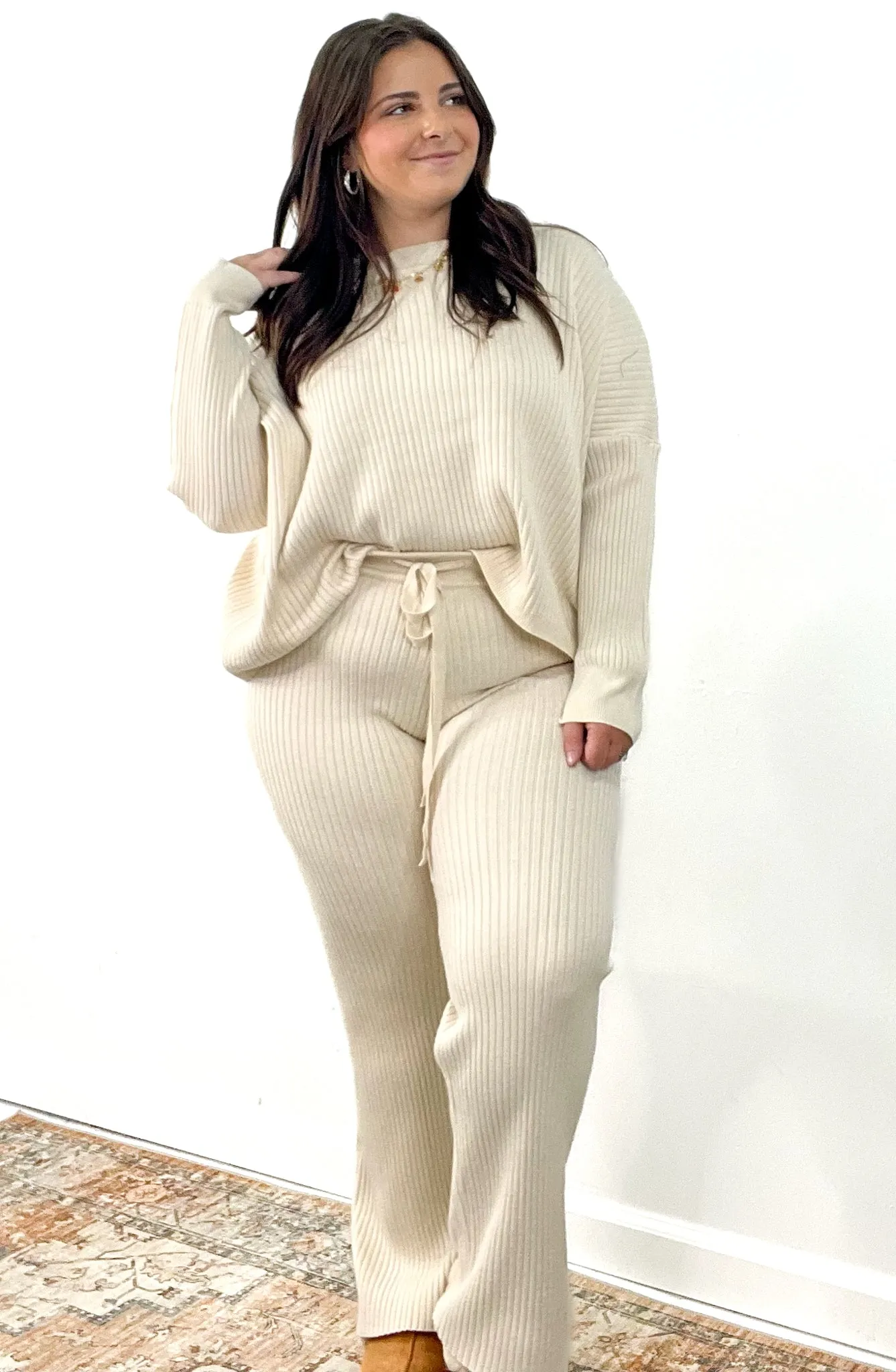 Daily Essential Ribbed Sweater Pants