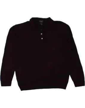 DOCKERS Mens Polo Neck Jumper Sweater XL Burgundy Acrylic