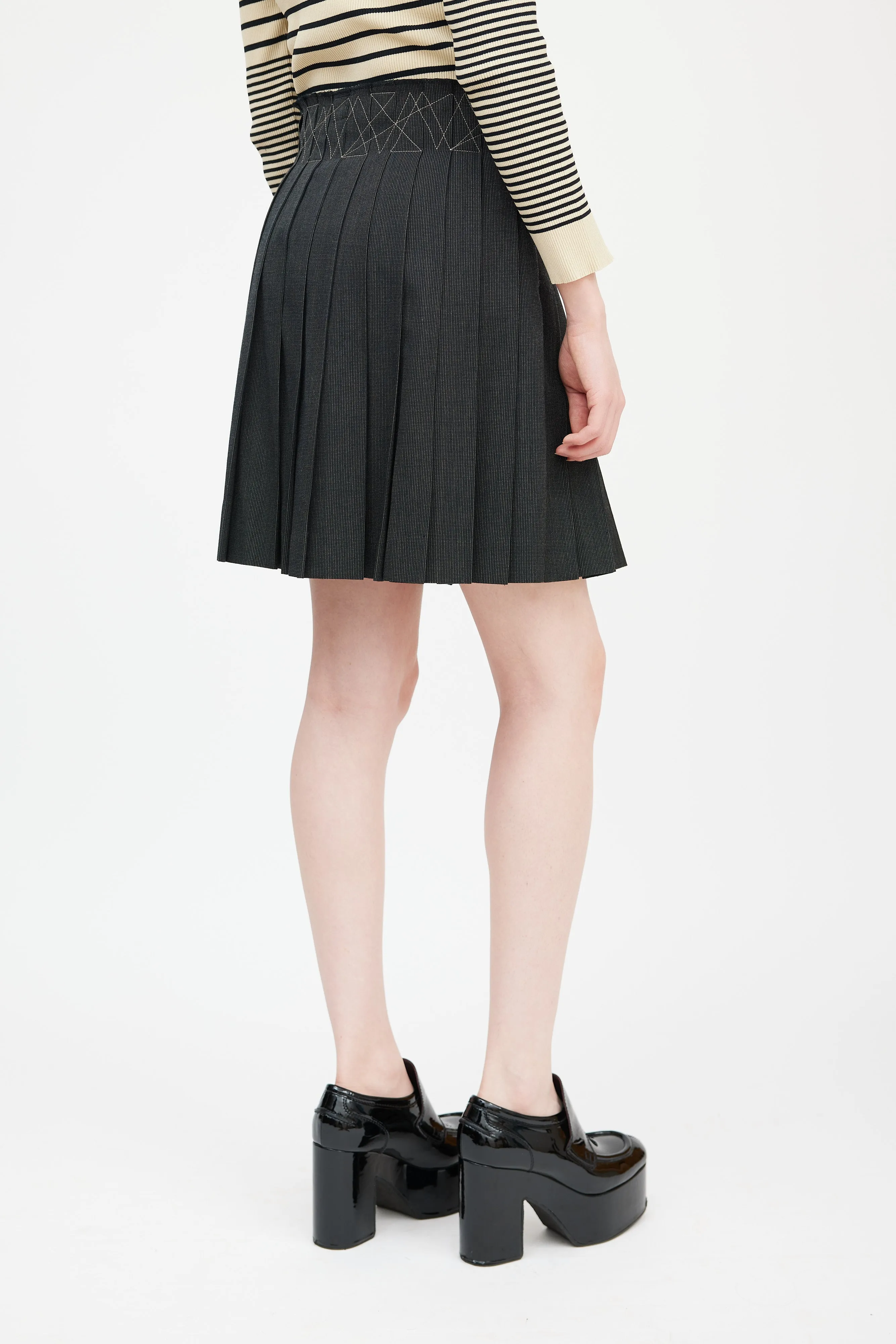 Femme Black Pinstripe Skirt Suit