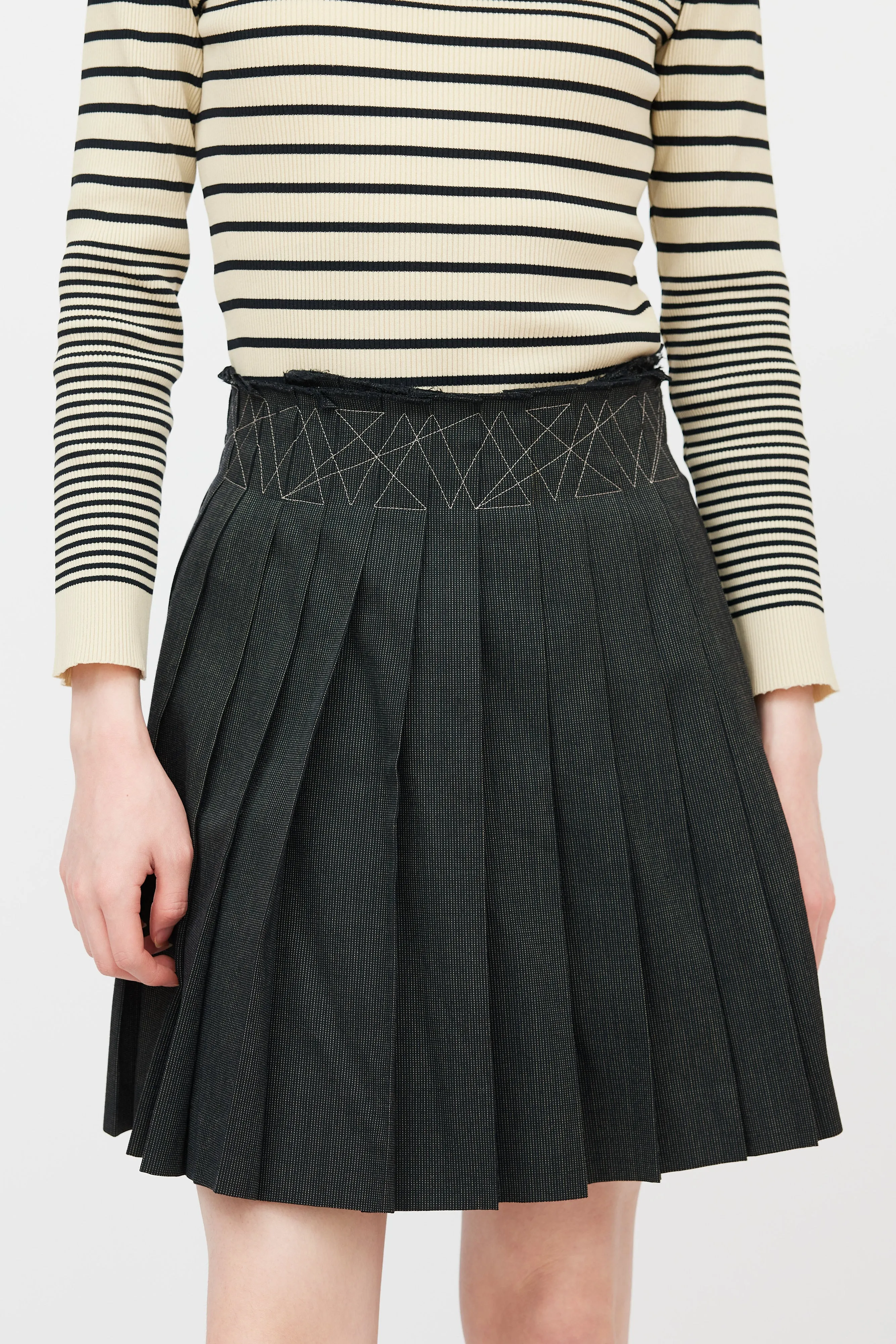 Femme Black Pinstripe Skirt Suit