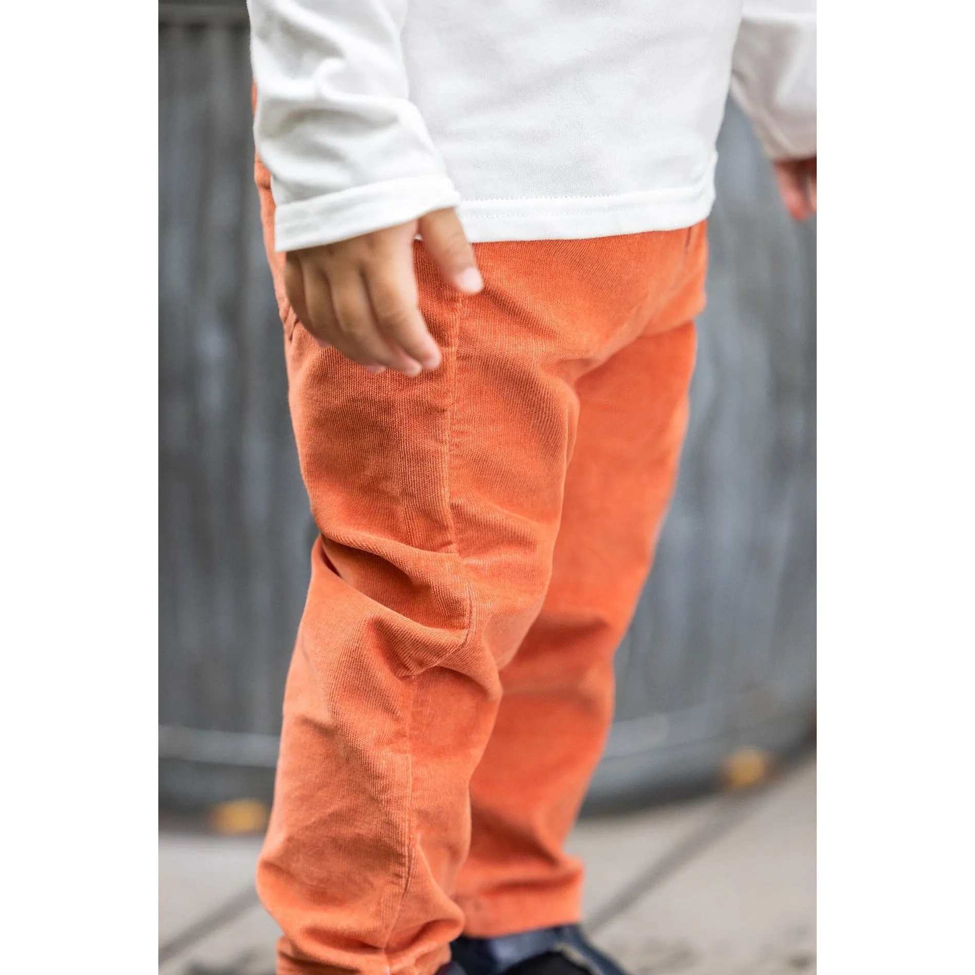 Fine Rib Corduroy Baby Pants - Terracotta  - FINAL SALE