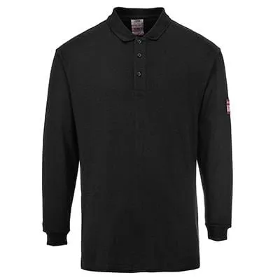 Flame Resistant Anti-Static Long Sleeve Polo Shirt - All Sizes