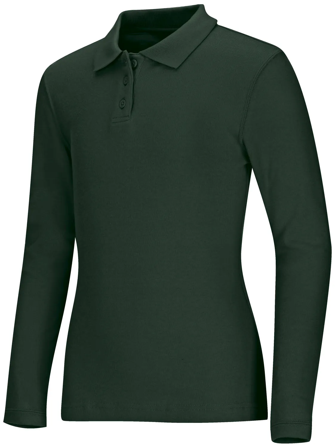 Girls LONG SLEEVE BURGUNDY PIQUE POLO