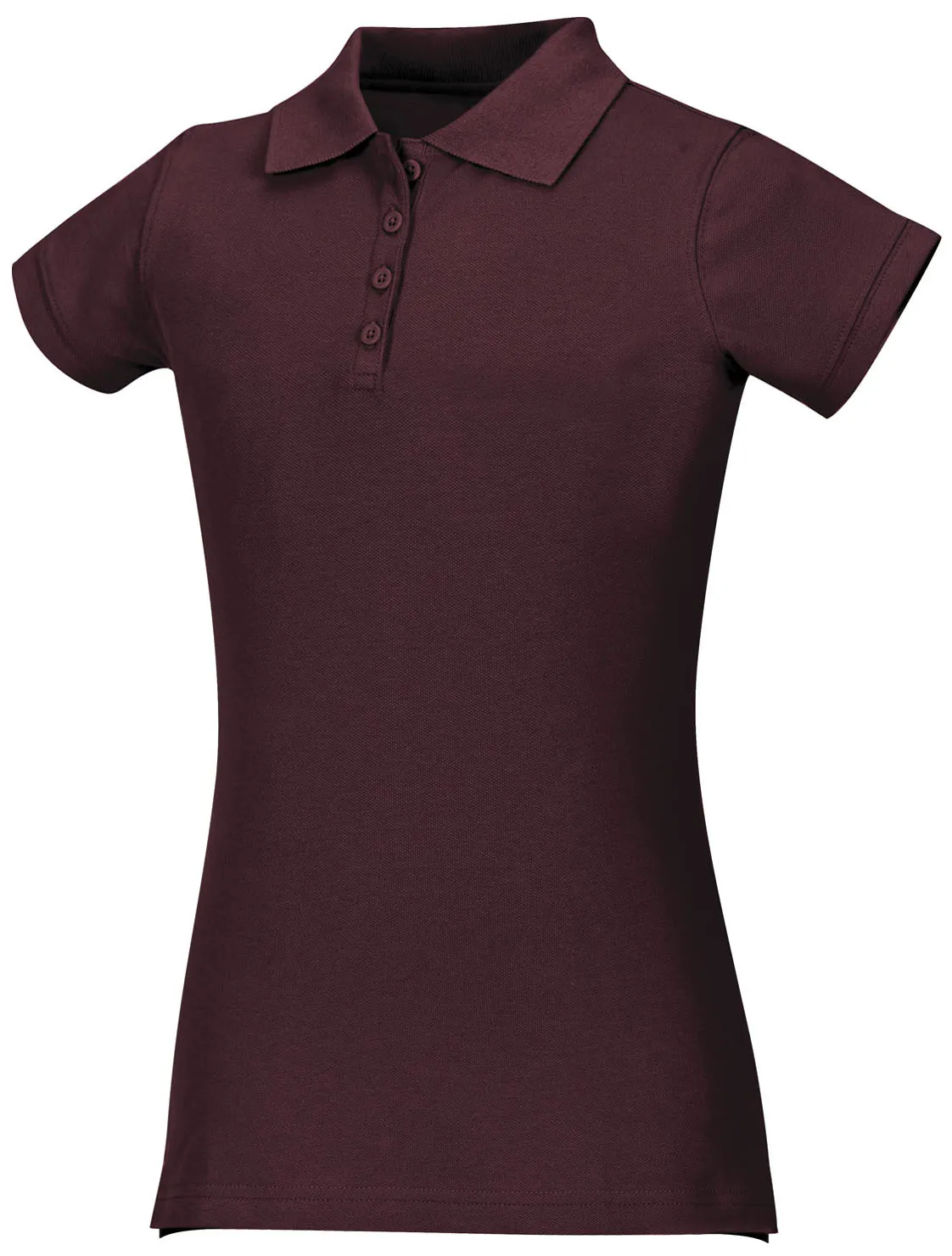 Girls SHORT SLEEVE BURGUNDY PIQUE POLO