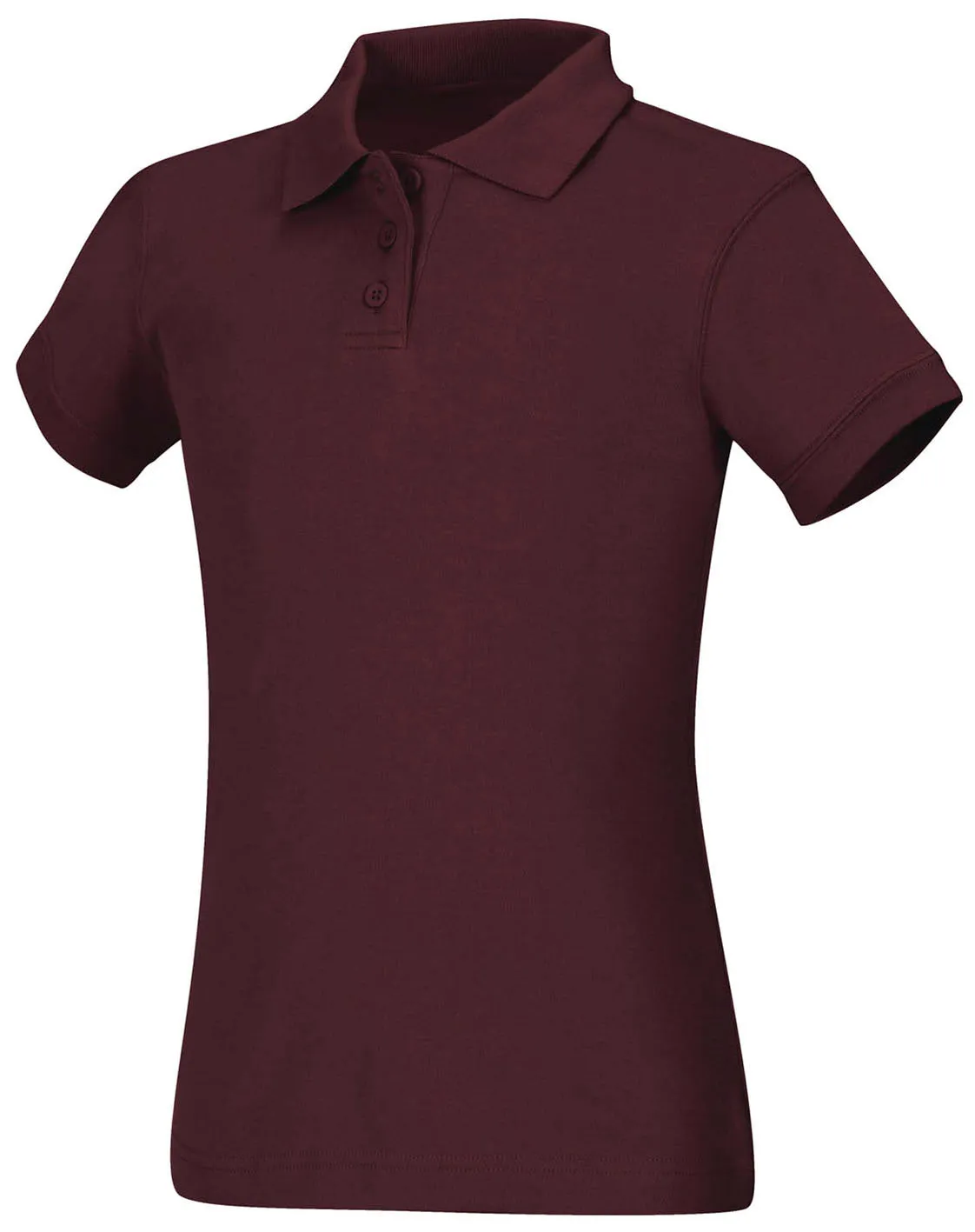 Girls SHORT SLEEVE BURGUNDY PIQUE POLO