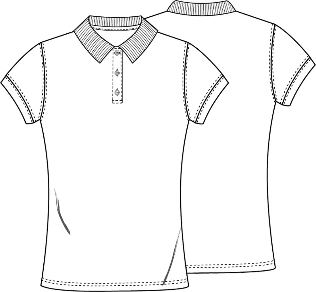Girls SHORT SLEEVE BURGUNDY PIQUE POLO