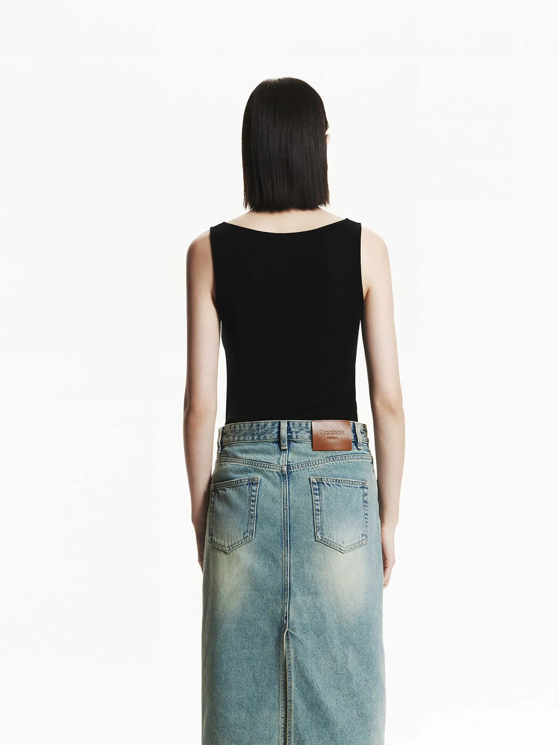 Half Button Wool Tank