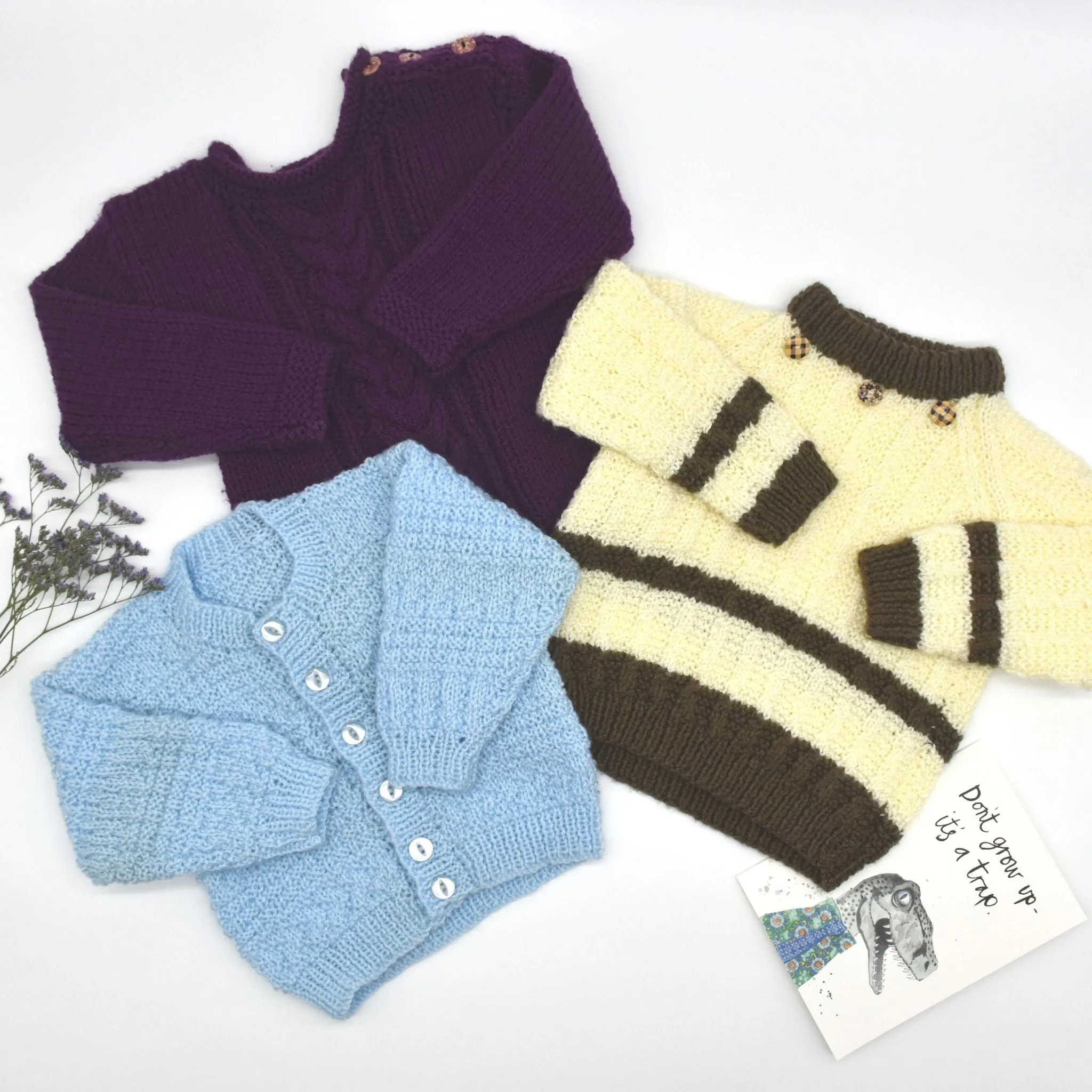 Handmade Knitted Baby Cardigan Blue