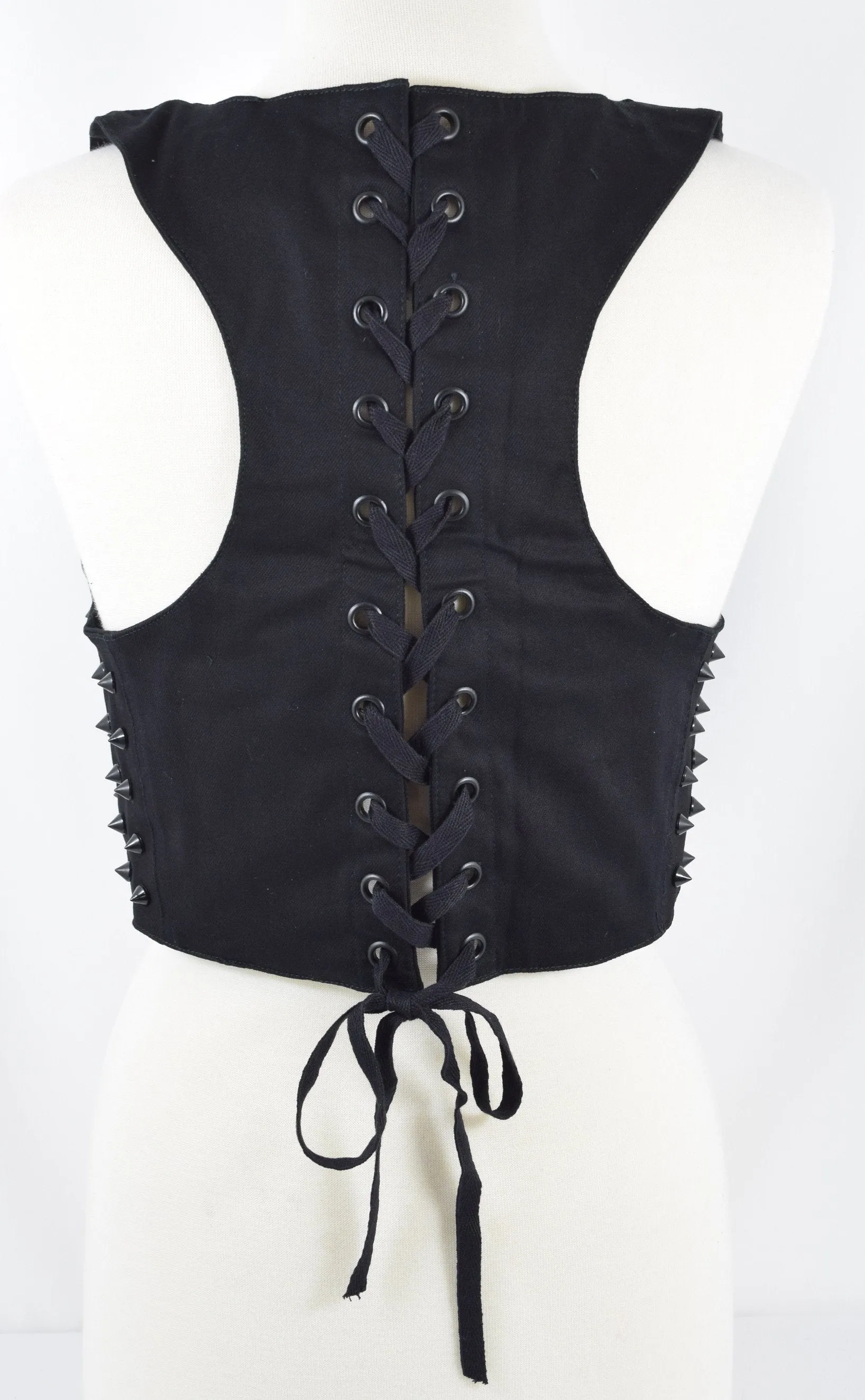 Heartless Gothic Punk Grunge Black Gothic buckle harness vest With studs
