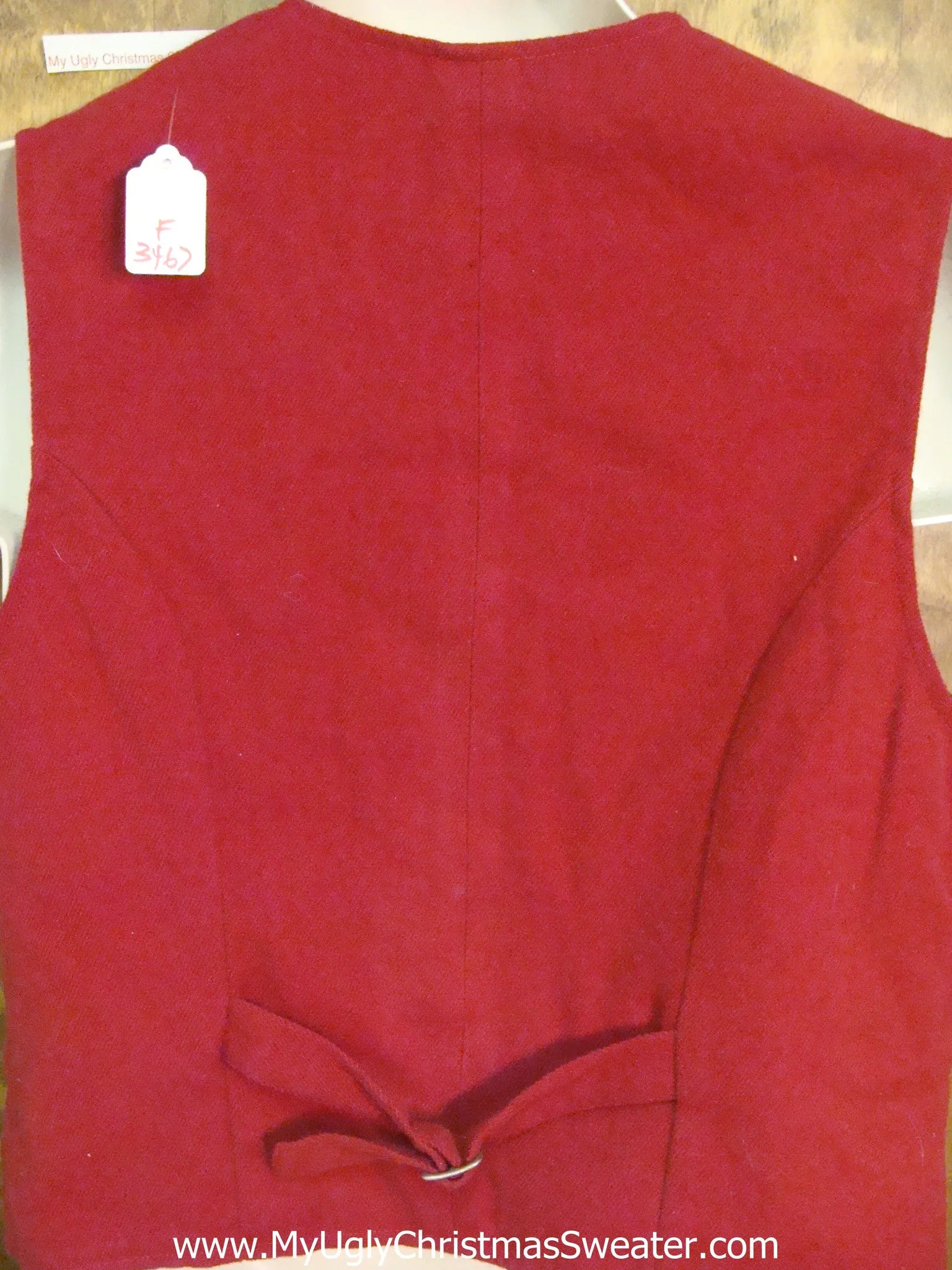 Horrible Red Christmas Sweater Vest with Snowmen
