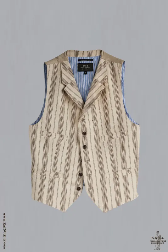 Italian Linen Doyle Vest - Sand - S/M