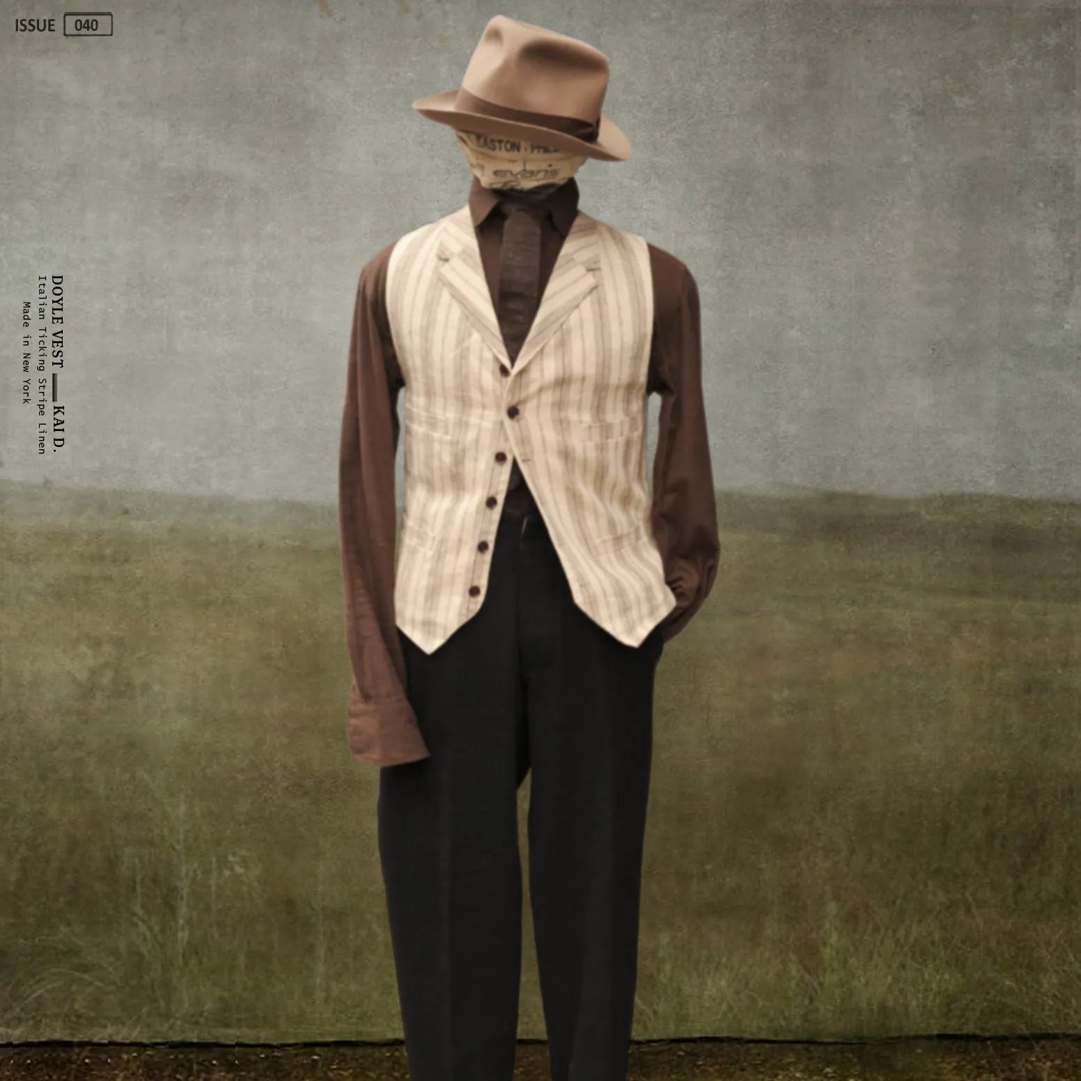 Italian Linen Doyle Vest - Sand - S/M