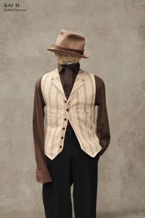 Italian Linen Doyle Vest - Sand - S/M