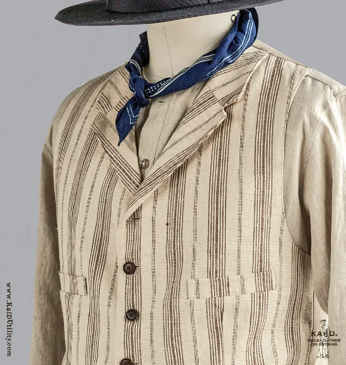 Italian Linen Doyle Vest - Sand - S/M