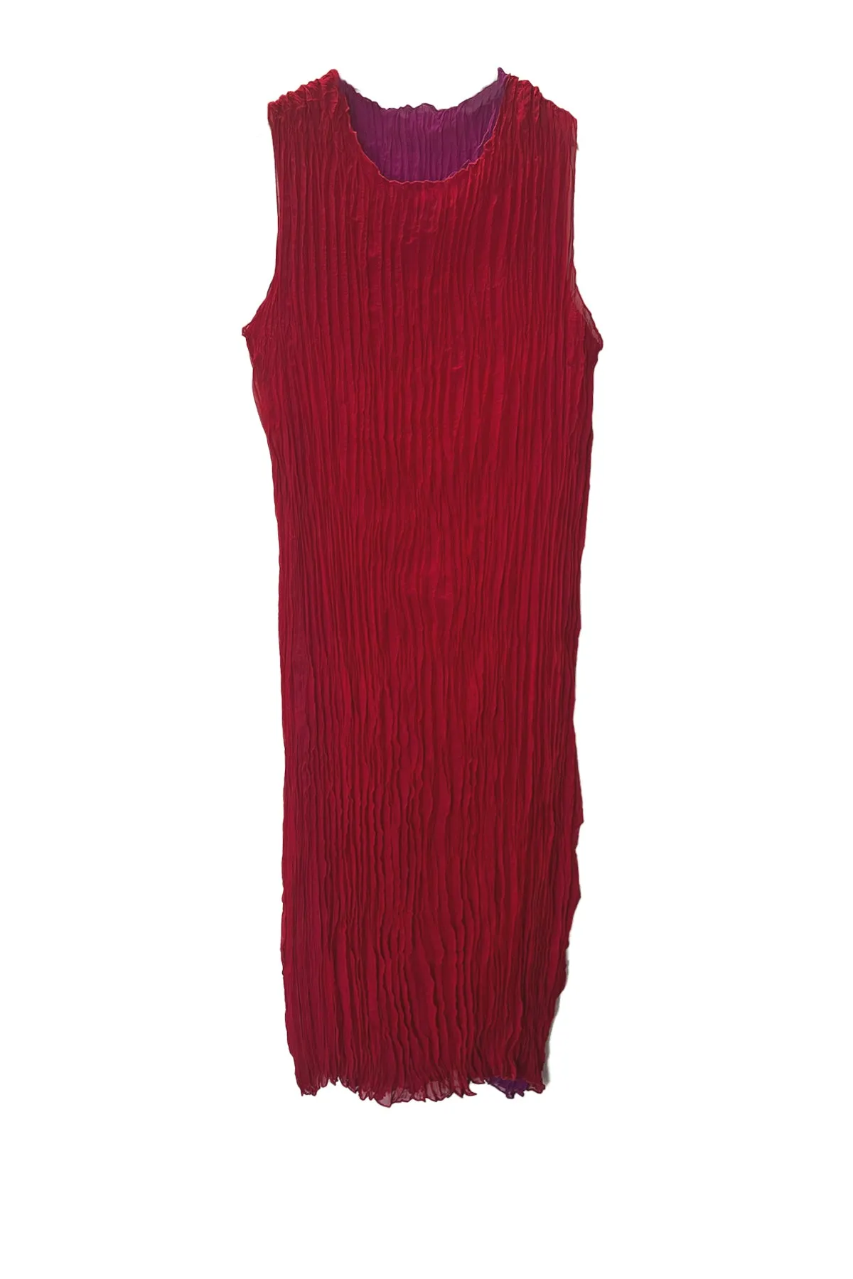 Jaya Pleated Dress- Reversible Red Fuchsia