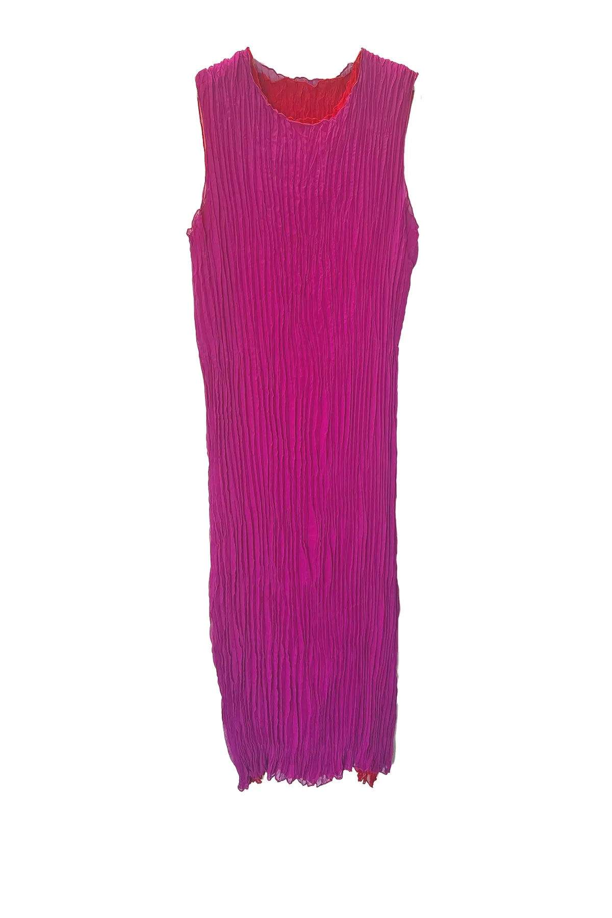Jaya Pleated Dress- Reversible Red Fuchsia