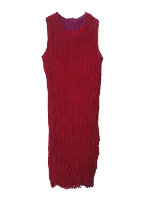 Jaya Pleated Dress- Reversible Red Fuchsia