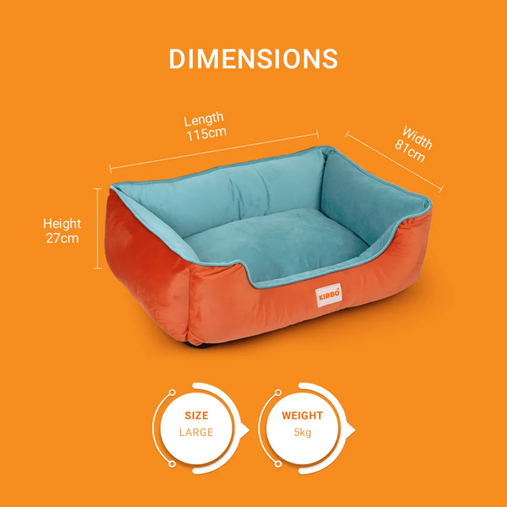 Kibbo Lounger Bed for Dogs and Cats (Aqua/Blue)