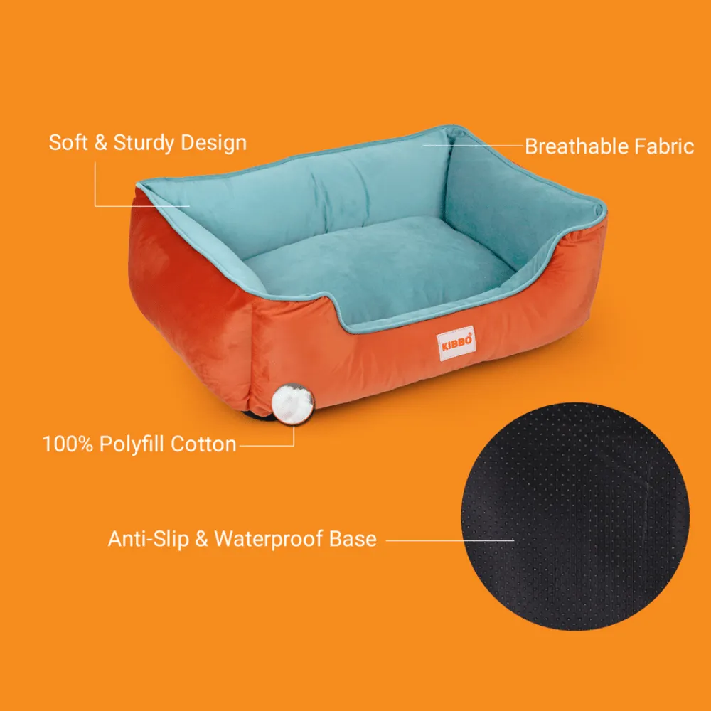 Kibbo Lounger Bed for Dogs and Cats (Aqua/Blue)