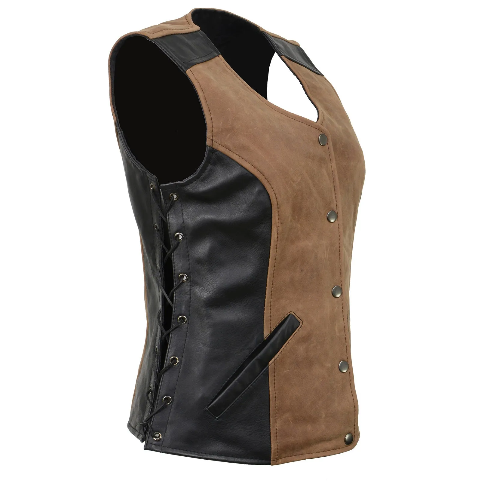 Milwaukee Leather MLL4508 Women's 'Trickster' Vintage Two Tone Crazy