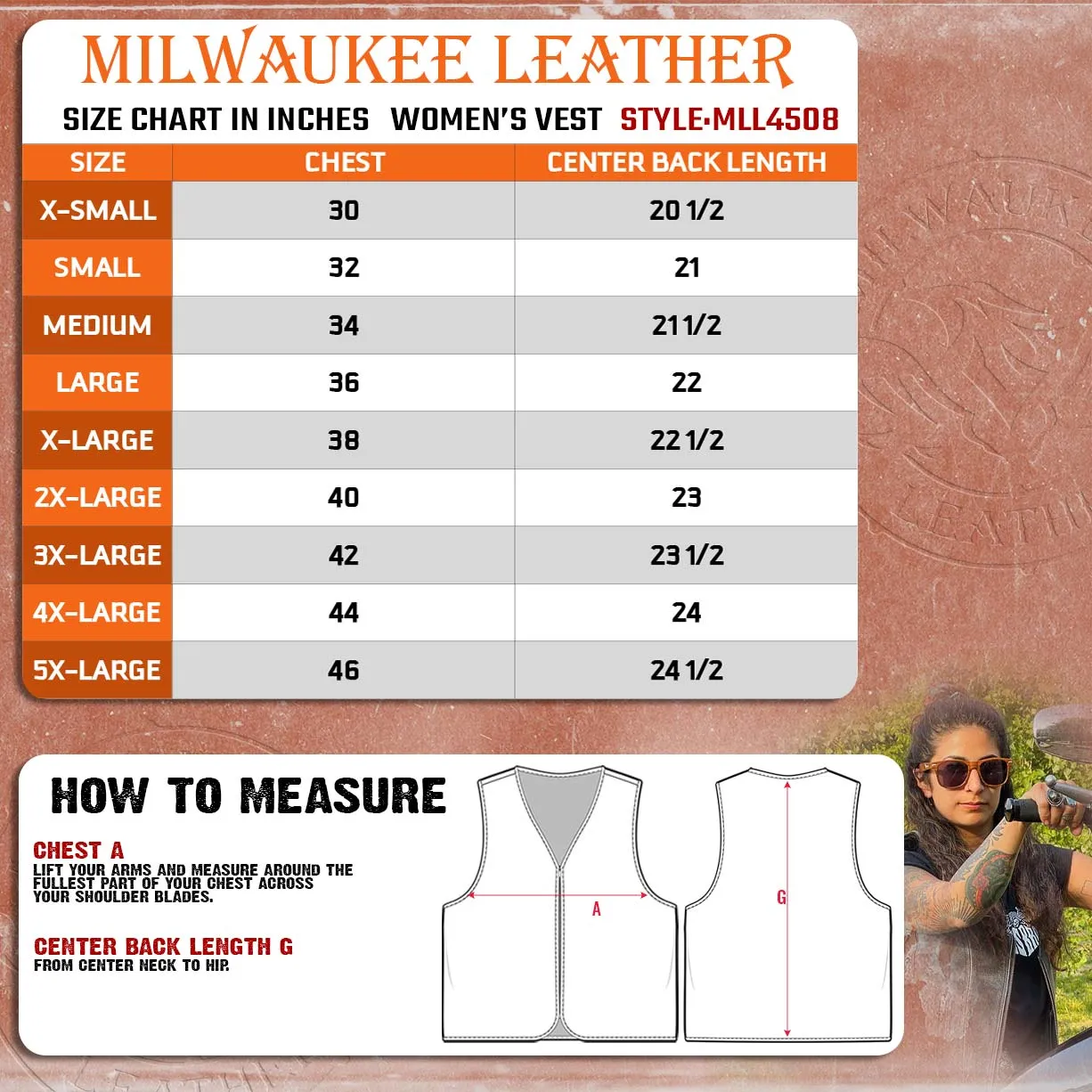 Milwaukee Leather MLL4508 Women's 'Trickster' Vintage Two Tone Crazy