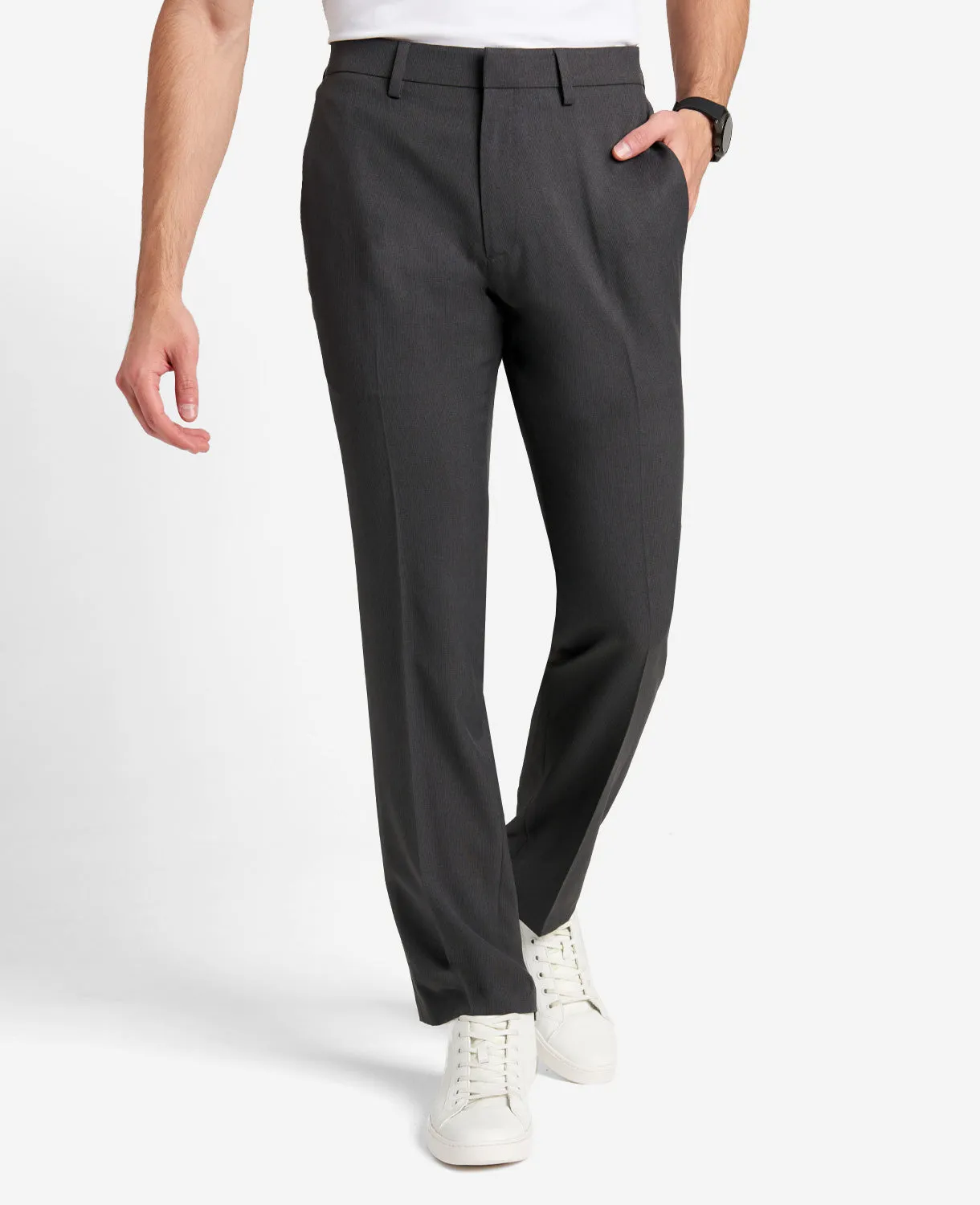 Modern-Fit Micro Check Stretch Trouser