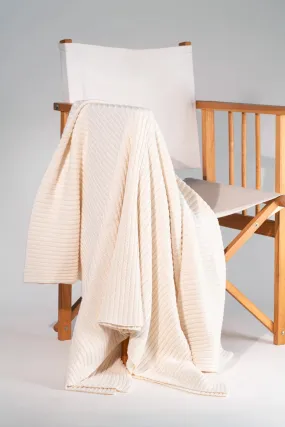 Neunest Knitted Organic Cotton Throw – Ecru