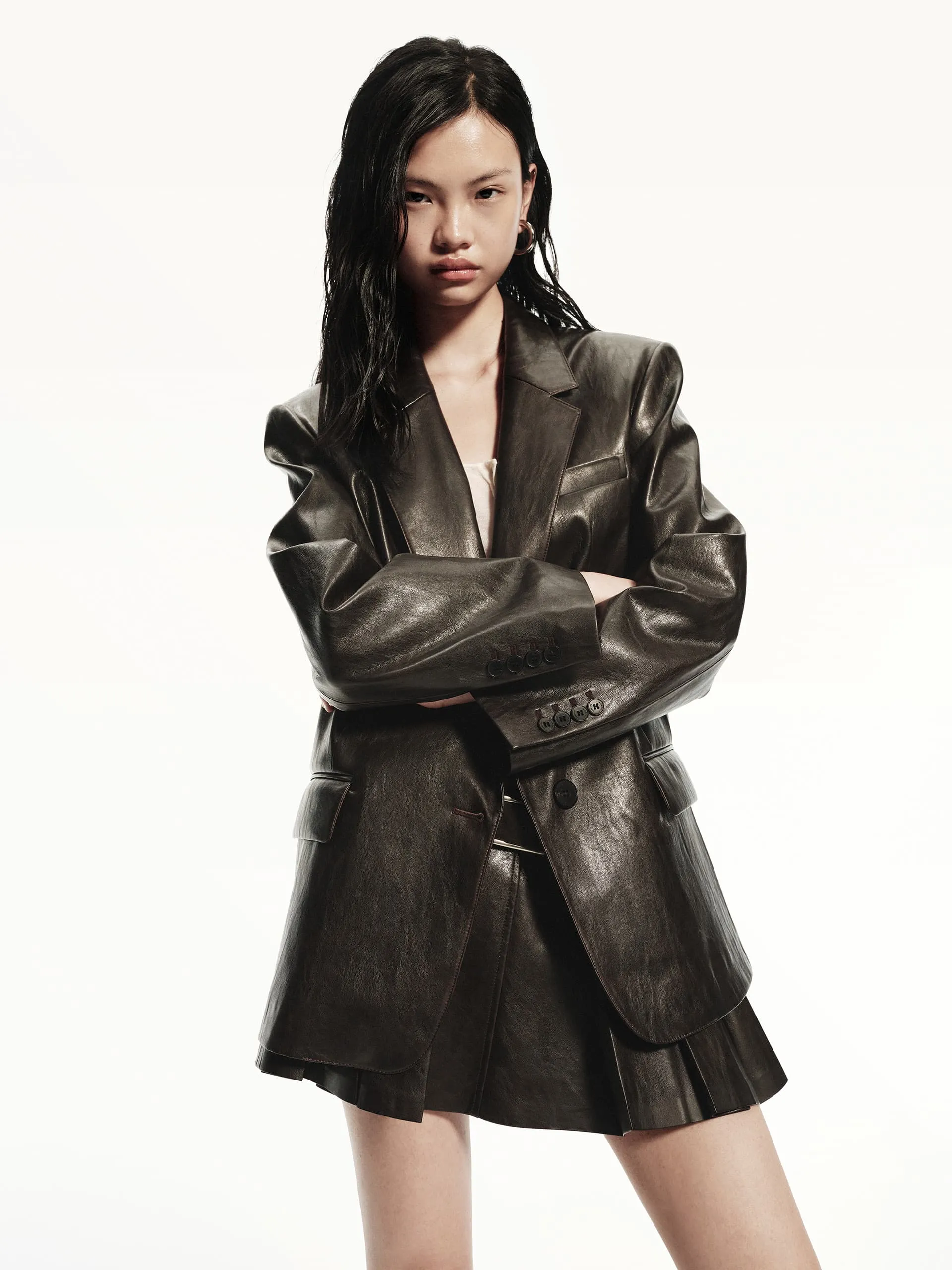 Oversized Leather Blazer