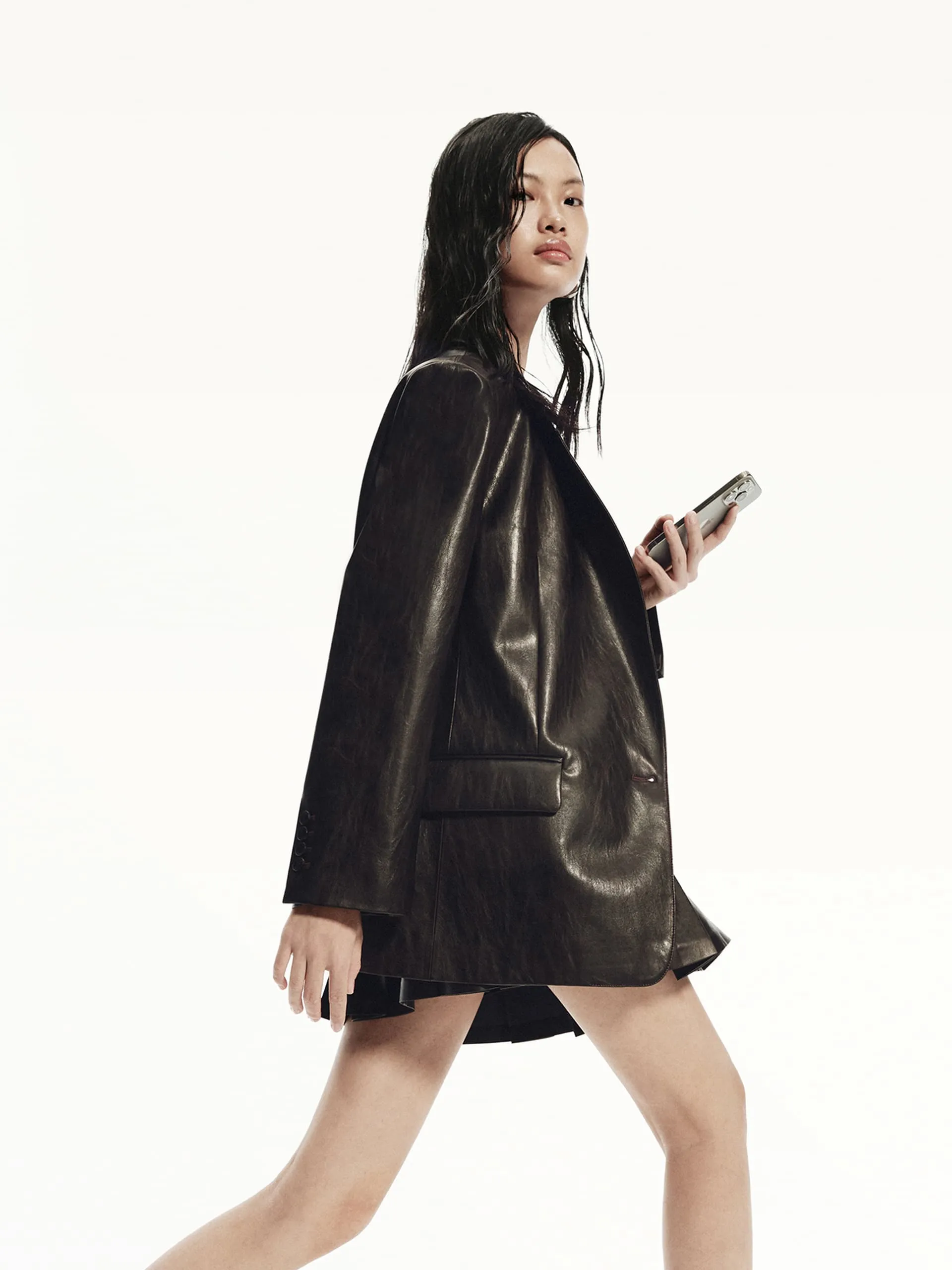 Oversized Leather Blazer