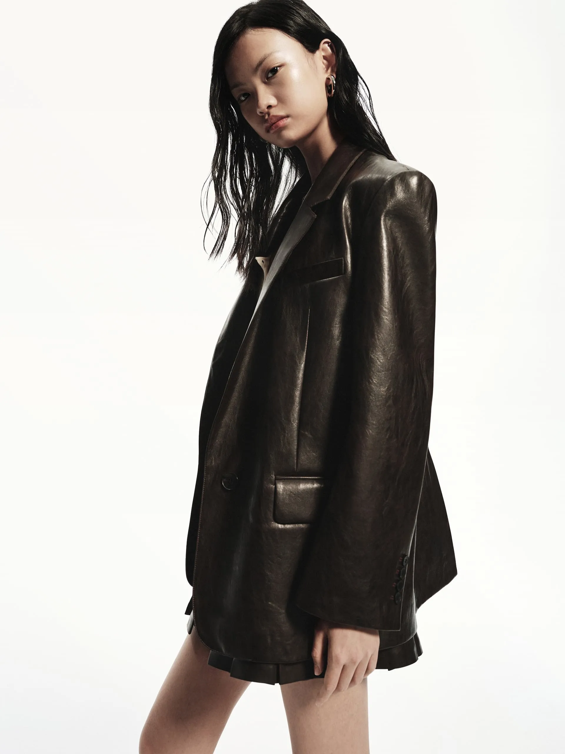 Oversized Leather Blazer