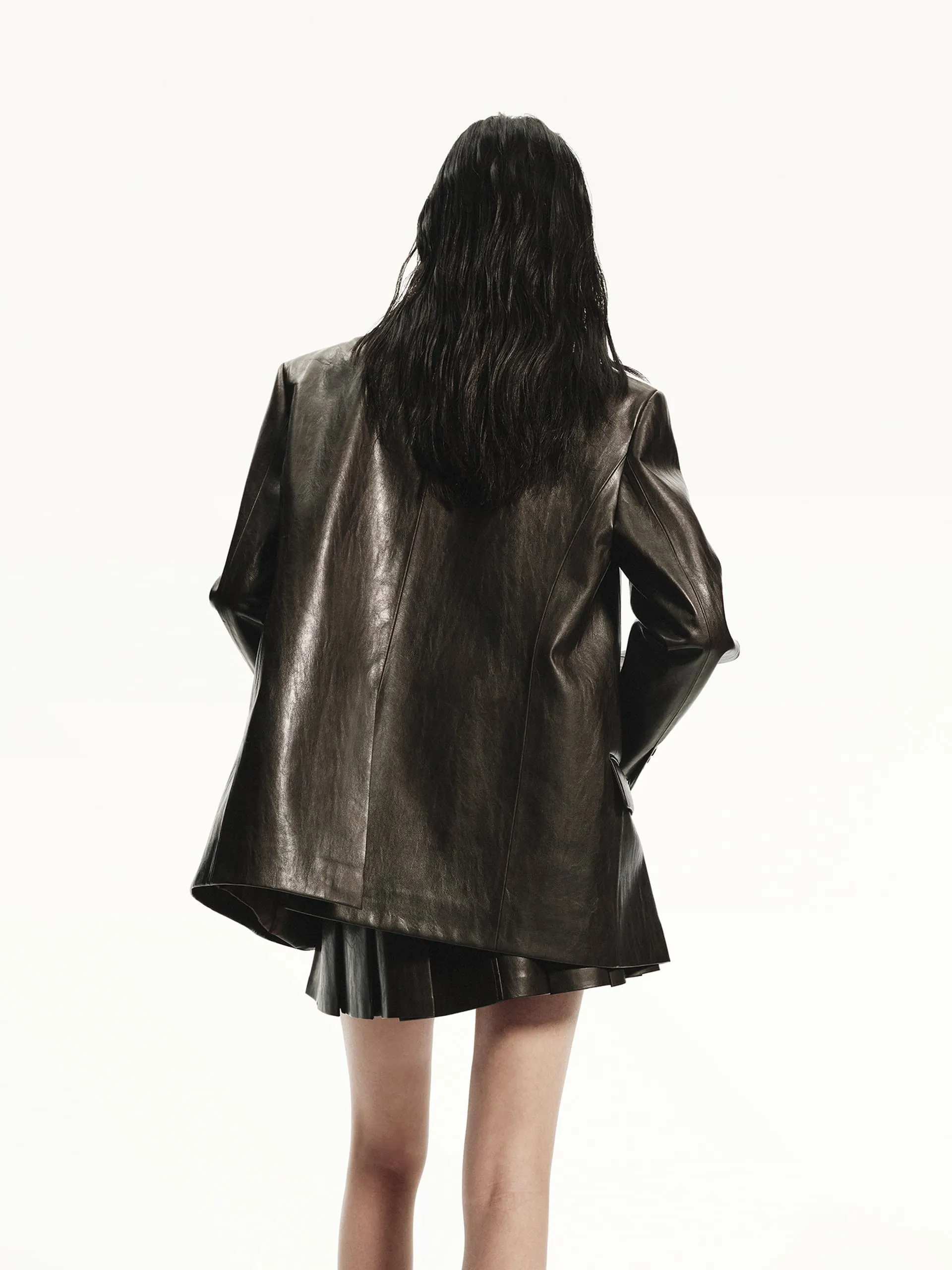 Oversized Leather Blazer