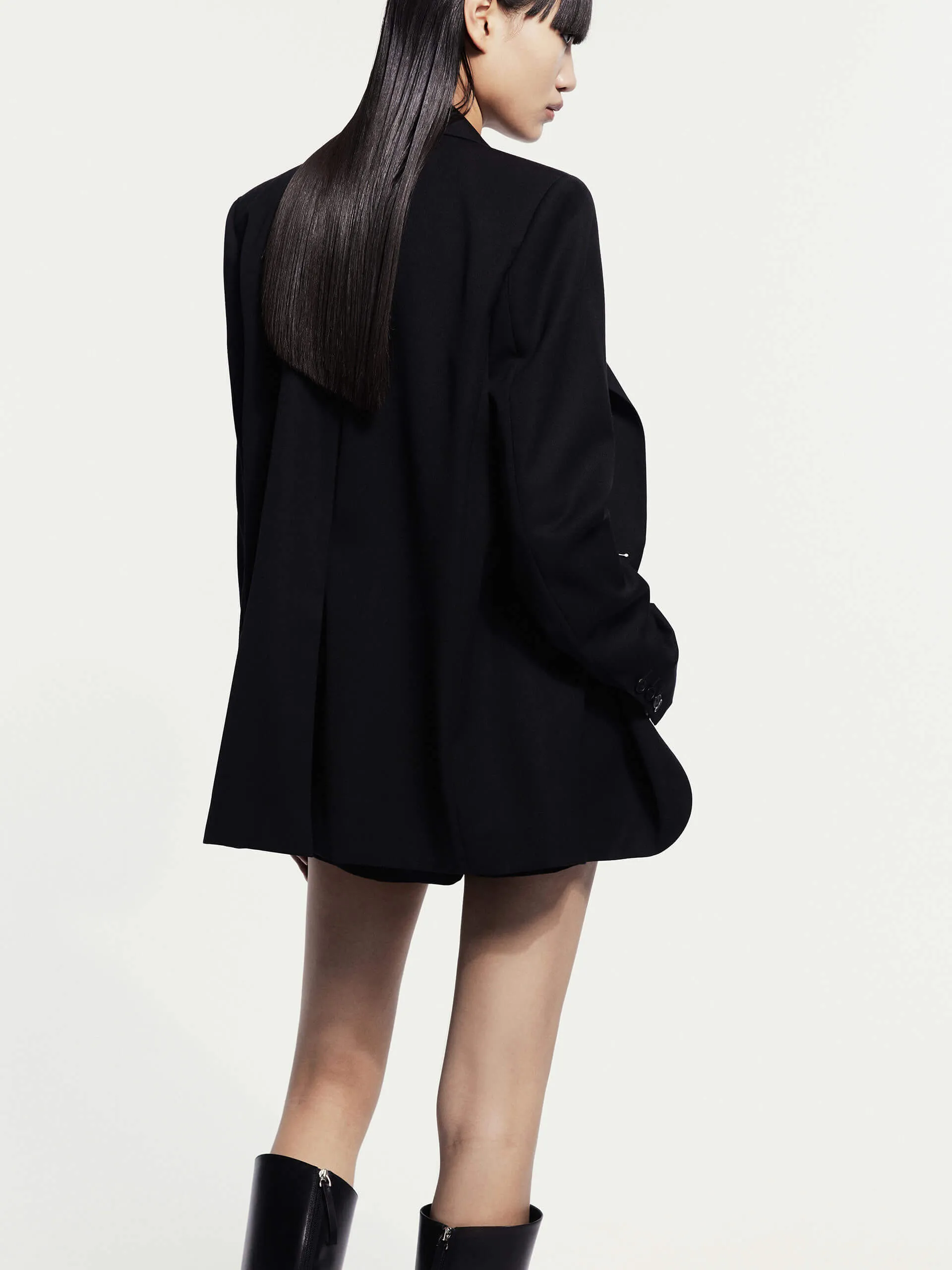 Peak Lapel Wool Blazer