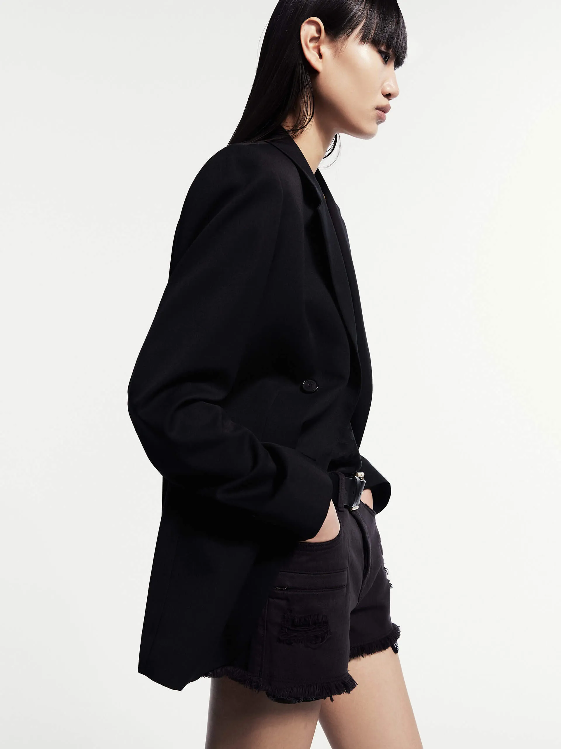 Peak Lapel Wool Blazer