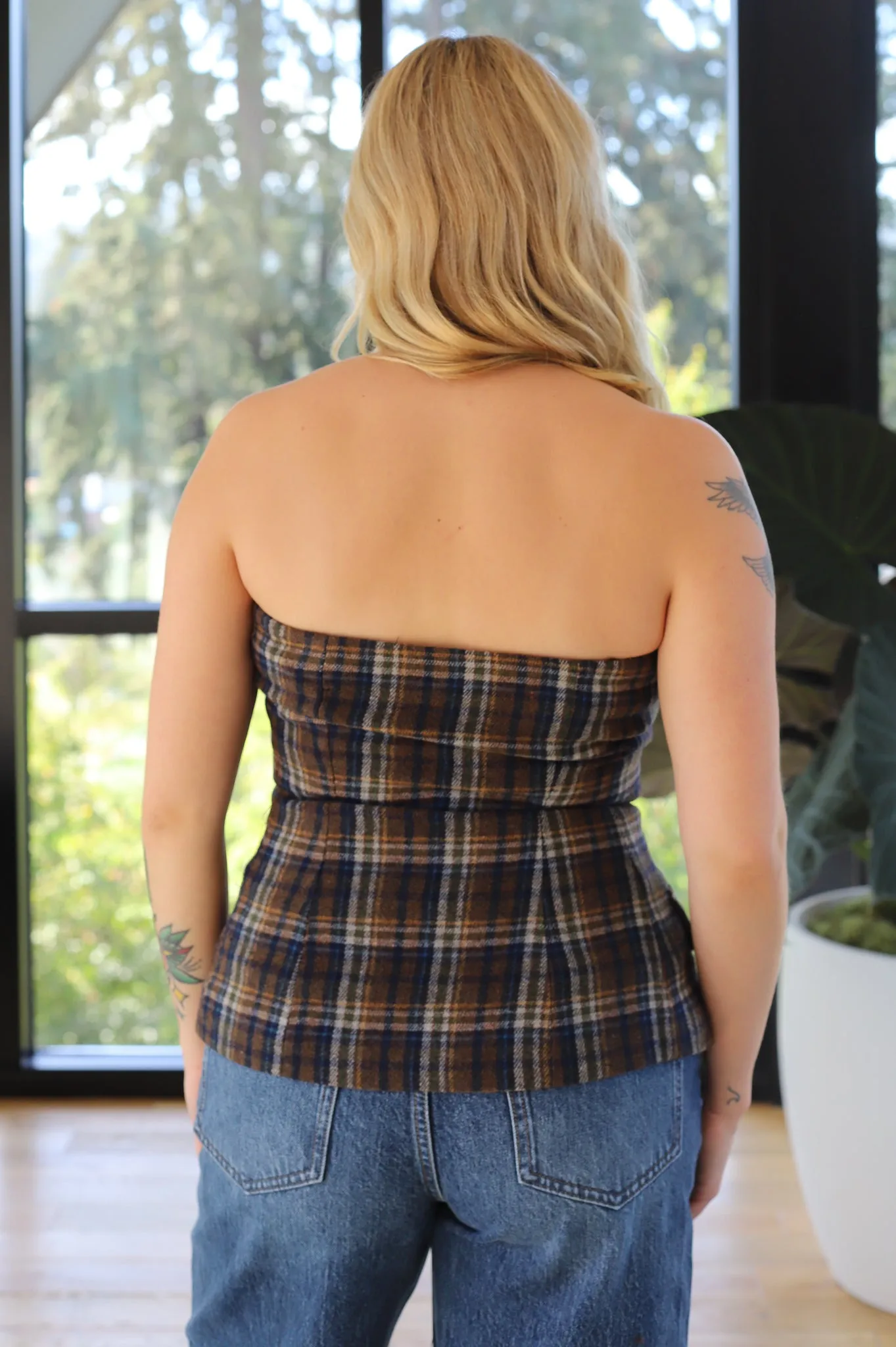 SAGE THE LABEL Old Money Strapless Bustier Top